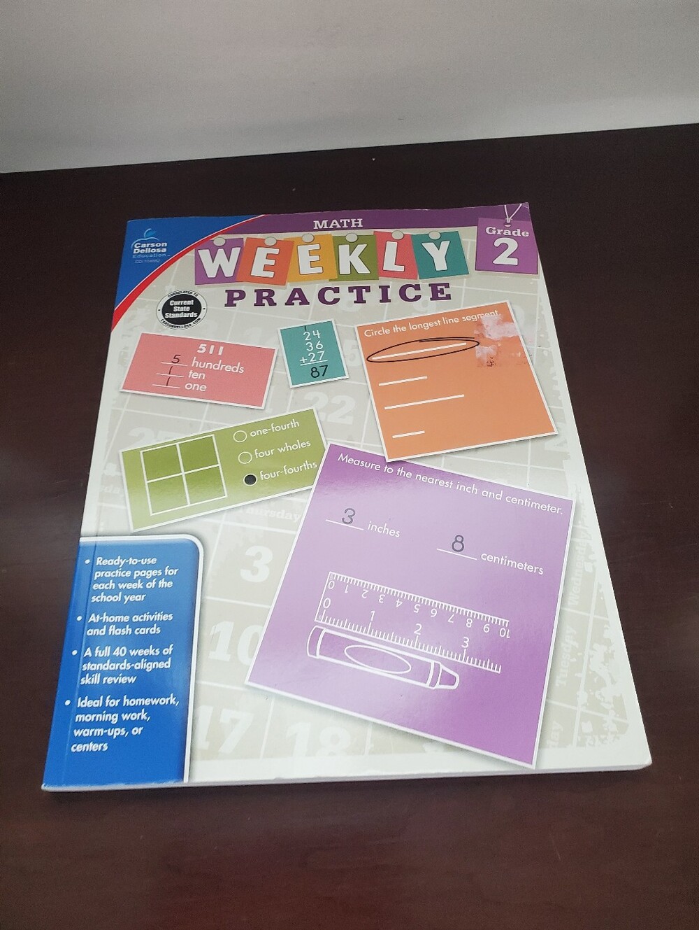 Weekly Math Practice Grade 2 Math Workbook - Paperback New Unused Second Grade